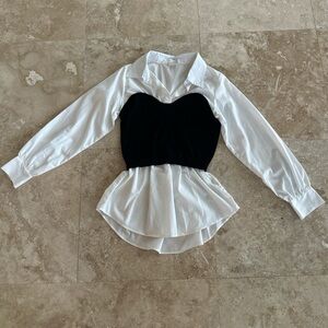 Chic Black and White Women's Blouse